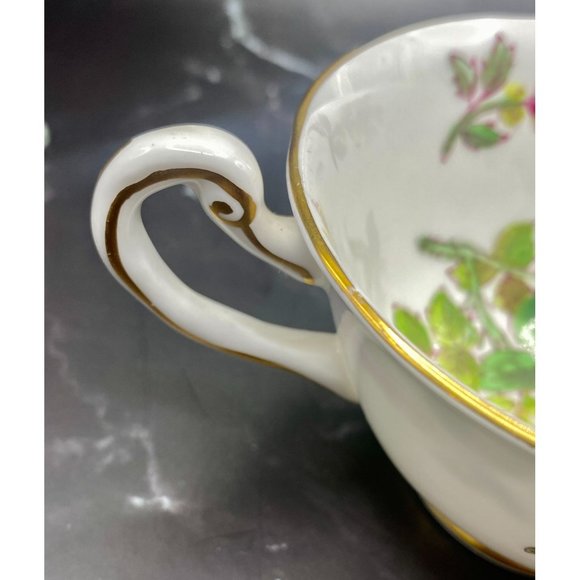 Royal Chelsea "Moss Rose" collection, English Bone China teacup and saucer - Picture 8 of 12
